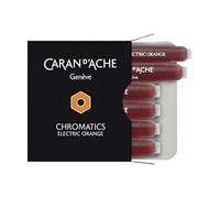 Caran D 'Ache 8021 - 052 - Pack de 6 Cartouches d'encre Plume, Couleur Orange