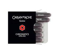 Caran D 'Ache 8021 - 070 - Pack de 6 Cartouches d'encre Plume, Couleur Rouge