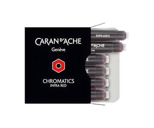 Caran D 'Ache 8021 - 070 - Pack de 6 Cartouches d'encre Plume, Couleur Rouge