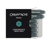 Caran D 'Ache 8021 - 210 - Pack de 6 Cartouches d'encre Plume, Couleur Vert Vibrant