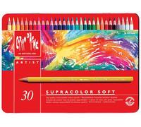 CARAN D'ACHE Crayons de couleur SUPRACOLOR, étui métal de 30, aquarelle d'artiste aquarellable, mine tendre, - 1 pièce (3888.330)