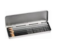 Caran d'Ache 0775.306 Artist Graphite Line Grafwood Crayons à papier 6 niveaux de dureté Gris