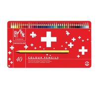 Caran D'ache Crayons De Couleur Swisscolor, Étui Métal De 40