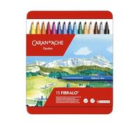 Caran d'Ache Fibralo Lot de 15 stylos fibre dans une boîte en métal, L'emballage peut varier