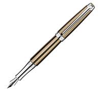 Caran d'Ache Léman 4799.507 Caviar Stylo plume plaqué argent rhodié Couleur : ambre bronze Plume : or 18 carats Longueur : 12,5 cm Épaisseur de la plume B