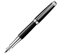 Caran d'Ache Leman 4799.772 Stylo-plume en métal rhodié Noir ébène Taille F Longueur 141 mm Diamètre 13,7 mm