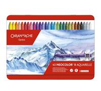 Caran D'Ache Neocolor II - Crayons Pastels cire soluble dans l'eau - Boîte de 40