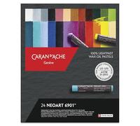 CARAN D'ACHE Neopastel Lot de 24 pastels à l'huile dans un étui en métal pour artistes - Fabriqué en Suisse