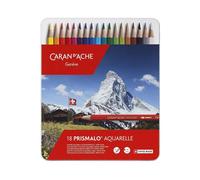 Caran d'Ache Prismalo Aquarelle - 18 crayons de couleur aquarellables en boîte métal