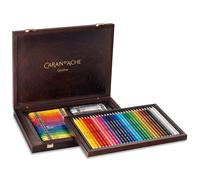 Coffret Beaux,Arts En Bois , 30 Crayons Prismalo + 40 Neocolor Ii