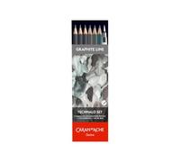 Caran d'Ache Technalo Lot de 7 crayons B 3B 6B RGB avec brosse à eau