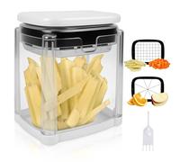 Carastek Coupe Frite, 2 in 1 Manual Decoupe FriteTrancheuse à Légumes Coupe Legumes Multifonctions pour Frites, Concombre, Carotte, Oignon et Fruits