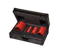 Carat HTESET0000 CDCE - Set De Couronnes Carat Pour Matériaux Abrasifs - 32 / 52 / 82 / 112 / 132 Mm + Rallonges Dans Coffret