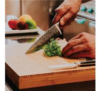 SABATIER TROMPETTE Carbon - Couteau de chef 16 cm martelé avec protection de lame