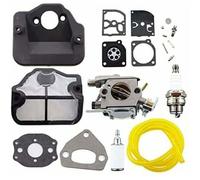 Carburateur avec Filtre à Air, Bougie d'Allumage et Kit de Réparation de Membrane pour Tronçonneuses Husqvarna 36, 41, 136, 137, 14