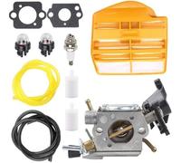 Carburateur de remplacement pour motos, comprenant : filtre à air, joints en caoutchouc, tuyau de carburant, bougie d'allumage. Longueur : 2 pieds. Compatible avec les modèles Husqvarna 445/450, Jonse