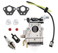 Carburateur Debroussailleuse 52cc 49cc 43cc Carbu Kit avec Joint, Tuyau, Bougie d'allumage et Filtre à Essence Label