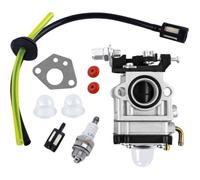 Carburateur pour débroussailleuses 52 cm³, 49 cm³ et 43 cm³. Kit carburateur avec joint, tuyau, bougie et filtre à carburant. Carb