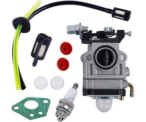 Carburateur pour Moteur de Débroussailleuse 52cc 49cc 43cc, Kit Carbu avec Joint, Tuyau, Bougie d'Allumage et Filtre à Essence