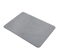 CARBURATEUR Tapis de bain antidérapant, en pierre naturelle, à séchage rapide, 60 x 39 cm, super absorbant (Gris foncé)