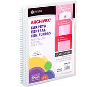 Carchivo 53033002 - Classeur avec 30 pochettes, spirale, kangourou et sur, A4