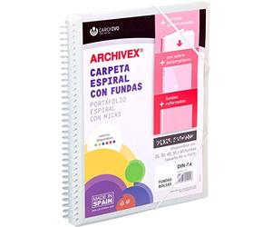 Carchivo 53033002 - Classeur avec 30 pochettes, spirale, kangourou et sur, A4