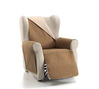CARDENAL TEXTIL Rubí Couvre-canapé Bicolore réversible Polyester, Écru/Beige, 1 Place/Relax