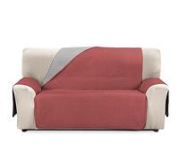 CARDENAL TEXTIL Rubí Couvre-canapé Bicolore réversible, Polyester, Rouge, Perle, 3 Places