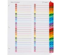 Cardinal by TOPS Products OneStep Table des matières et intercalaires d'index 52 onglets. multicolore