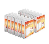 Cardinal ClearVue Classeur économique à 3 anneaux, 5,1 cm, anneaux ronds, peut contenir 475 feuilles, vue de présentation ClearVue, antiadhésive, blanc, carton de 12 (90641)