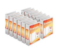 Cardinal ClearVue Classeurs économiques à 3 anneaux, 7,6 cm, anneaux ronds, peut contenir 625 feuilles, vue de présentation ClearVue, antiadhésive, blanc, carton de 12 (90651)
