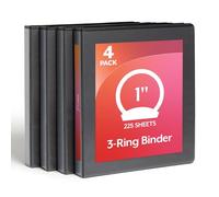 Cardinal Economy Round Bague View Binders, 2,5 cm, Lot de 4 (79510 chargeur) 1-Inch (4-Pack) noir