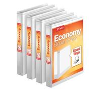 Cardinal Lot de 4 classeurs à 3 anneaux, 2,5 cm, anneaux ronds, blanc, peut contenir 225 feuilles (79510)