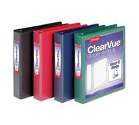 Cardinal Lot de 4 classeurs à 3 anneaux de 3,8 cm, anneaux en D, assorties, noir, rouge, bleu, vert, peut contenir 375 feuilles (29300)