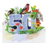 Cardology- Carte pop-up 50e anniversaire - Carte florale 50e anniversaire pour femme
