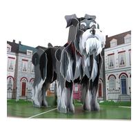Cardology - Carte Pop-Up Schnauzer Nain 3D | Carte d’Anniversaire Originale pour Amoureux des Chiens, Fête des Pères ou Mères, Départ à la Retraite, Remerciement | Fait Main avec Enveloppe Incluse