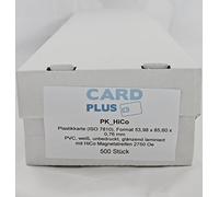 CardPlus lot de 500 cartes plastiques en PVC avec bande magnétique HiCo 2750 Oe, blanc
