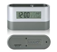 cardyven Porte-stylo d'horloge numérique innovant, horloge électronique numérique LCD, organisateur de porte-stylo multifonctionnel avec calendrier perpétuel, affichage de la température