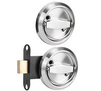 cardyven Serrure double face, serrure de porte à poignée annulaire (Argent (avec serrure))