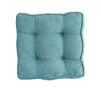 Care Spring 1 Pcs Galette De Chaise De Carré, Coussin Chaise Confortable avec Bande, Coussins De Sol pour Chaises Et Meubles Intérieur & Extérieur, Garnissage en Coton Perlé,Lake Blue,45X45X10cm