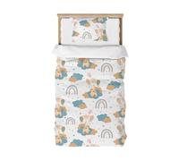 Caregchrisj Housse de Couette 120x150cm Enfant, Multicolore Microfibre Parure de Lit 1 Personne Arc-en-Ciel et Girafe - 1 Parure de Couette avec Fermeture Eclair + 1Taie d'oreiller 40x60cm.
