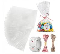 Carehabi 200pcs Sac Plastique Tansparent