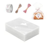 Carehabi 200pcs Sac Plastique Tansparent OPP Pochette Sachet d'emballage Cellophane Biscuit Bonbons Perles Bijoux Cadeau (15 * 20cm)
