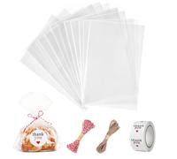 Carehabi 200pcs Sac Plastique Tansparent OPP Pochette Sachet d'emballage Cellophane Biscuit Bonbons Perles Bijoux Cadeau 10 * 15cm (18 * 25cm)