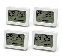Carehabi 4 Pièces Hygromètre Intérieur, Thermomètre Intérieur pour la Maison, Indicateur de Confort à Smileys, pour Chambre Bébé, Maison et Bureau, Idéal pour Parents et Amateurs de Plantes