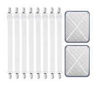 Carehabi 8 Pièces Tendeur Drap Housse,30-120CM Tendeurs De Drap RéGlables pour Drap De Lit,Attache pour draps, Matelas, Planche à Repasser ou canapé Blanc