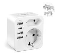 Carehabi Adaptateur Prise USA, Adaptateur France vers USA avec 3 USB-A et 1 USB-C, Adaptateur Prise Americaine, Adaptateur Voyage pour USA Canada Américaine Mexique Thailande, Adaptateur Type B