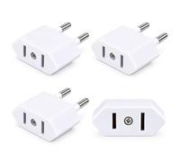 CAREHABI Adaptateur Prise USA/CA/CN vers France 4 | Ultra-Plat 2 Broches pour FR/DE/ES. Pour Téléphone/PC (Max 750W). NON Convertisseur de Tension, Blanc