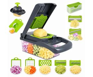 Carehabi Coupe-Légumes Multifonction, Mandoline Cuisine avec 7 Lames