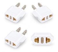 CAREHABI Lot de 4 Adaptateur Prise USA, Type C/E/F/L vers Type A | Mini adaptateur prise americaine 6A. Parfait adaptateur prise japon pour PC et voyage (Non Convertisseur)
